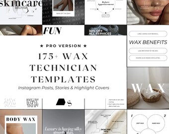 175+ PRO Wax Templates Instagram Post Story Highlight | Waxing Social Media Templates | Body Waxer Templates | Hair Removal Social Media