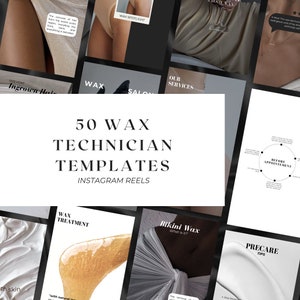 50 Wax Templates Instagram Reels | Waxing Social Media Templates | Body Waxer Templates | Wax Artist | Hair Removal Social Media Content