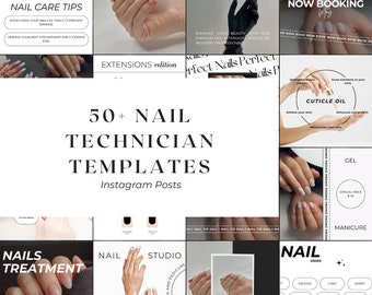 50+ Nail Tech Templates | Nail Artist Posts | Nail Tech Posts | Nail Instagram Templates | Gel Nail Manicurist Posts | Nail Branding Kit