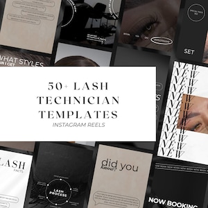 50+ Lash Tech Instagram Templates | Lash Reels | Lash Extension Reels | Lash Stylist Lash Artist Reel Template | Lash Social Media Marketing