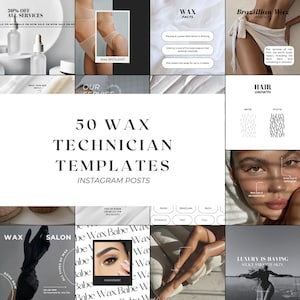 50 Wax Templates Instagram Posts | Waxing Social Media Templates | Body Waxer Templates | Wax Artist | Hair Removal Social Media Content