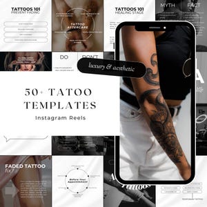 Más de 50 carretes de Instagram para artistas del tatuaje / Plantillas de Instagram para tatuajes / Carretes de redes sociales para tatuajes / Plantillas para practicantes de tatuajes para tatuadores