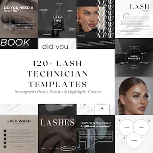 120+ Lash Tech Instagram Templates | Lash Posts | Lash Extension Post | Lash Stylist Lash Artist Post Template | Lash Social Media Marketing