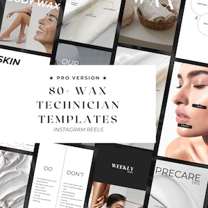 80 PRO Wax Templates Instagram Reels | Waxing Social Media Templates | Body Waxer Templates | Hair Removal Posts | Social Media Content
