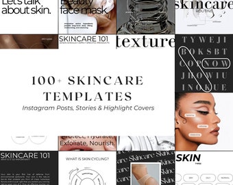 100+ Luxury Skincare Instagram Templates | Esthetician Posts and Stories | Dermatologist Posts | Skincare Posts | Skin Social Media Posts