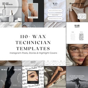 110+ Wax Templates Instagram Post Story Highlight | Waxing Social Media Templates | Body Waxer Templates | Hair Removal Social Media Content