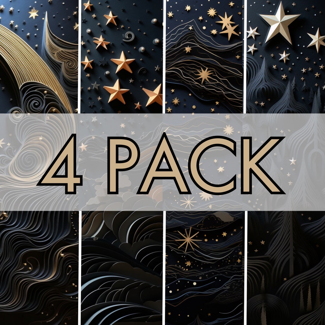 Starry Black Paper Backgrounds Digital Download Etsy