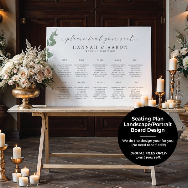 You Choose The Design! - Bespoke Seating Plan - DIGITAL FILES ONLY