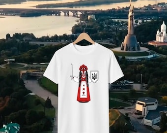 Ukrainische Motanka T-Shirt, exklusive, Kyiv, gestickt, Unterstützung für die Ukraine, Geschenk für sie, Baumwolle T-Shirt, Emblem, Flaggen, Wappen