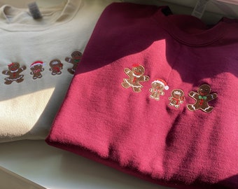 Besticktes Lebkuchen Familie Weihnachten Sweatshirt