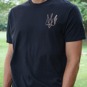 ukrainian men t-shirt, embroidered, support for ukraine, trident, tryzub, gift for him, cotton t-shirt, emblem, flags, coat of arms