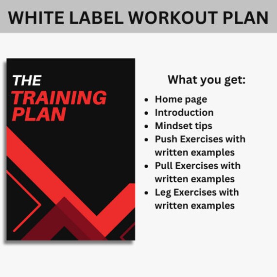 Workout Plan PDF White Label Training Plan Push Pull Legs Training Plan Workout Plan PDF White Label Training Program Workout Plan Ebook Etsy UK