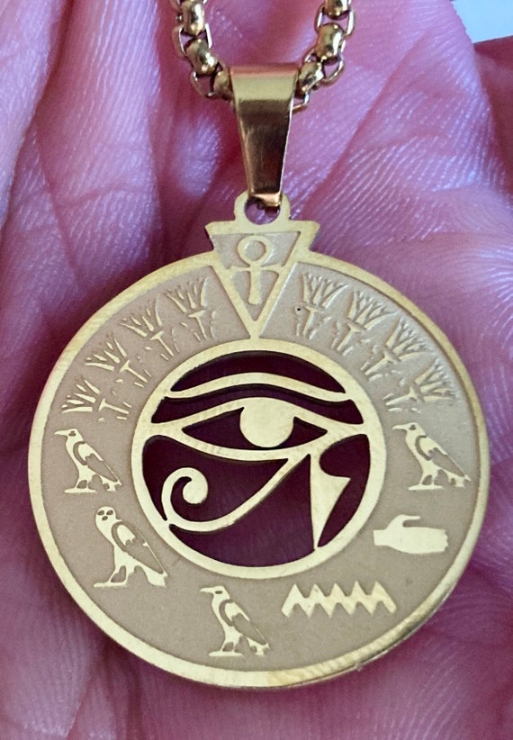 Ankh Eye of Horus Pendant Necklace Jewelry Protect