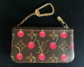 Louis Vuitton x Takashi Murakami Pochette Cle Mon Cerise NEW NEVER USED Keys Credit Cards Cash Women's Handbags Fashion