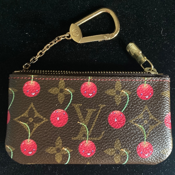 Louis Vuitton x Takashi Murakami Pochette Cle Mon Cerise NEW NEVER USED Keys Credit Cards Cash Women's Handbags Fashion