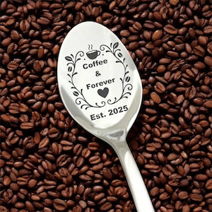 Custom Engraved Coffee Spoon, Custom Text Spoons, Personalized Stainless Steel, Unique Gift Idea, Anniversary Spoon, Anniversary Gift,