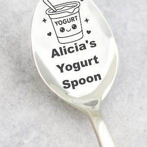 Personalized Yogurt Spoon with Name Best Friend Engraved Yogurt Shovel Customized Text BFF Gift Yogurt Lover Custom Gift For Her & Him