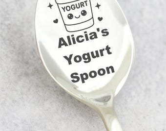 Personalized Yogurt Spoon with Name Best Friend Engraved Yogurt Shovel Customized Text BFF Gift Yogurt Lover Custom Gift For Her & Him