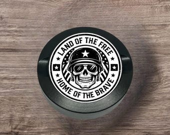 Lata de metal grabada personalizada para nicotina, contenedor de snus, lata de snus, lata de metal para inmersión, Land Of The Free Home