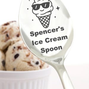 Einzigartiger Eislöffel mit Namen graviert Geschenk - Individueller Löffel für Eiscreme-Liebhaber - Geschenk für Freund - Eislöffel für Papa Custom Sohn