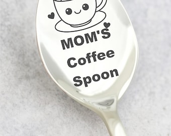 Cucchiaino da caffè con incisione personalizzata, regalo personalizzato per la mamma in acciaio inossidabile