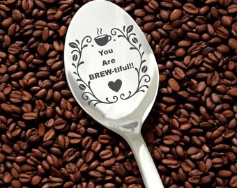 Cucchiaino da caffè inciso personalizzato, regalo personalizzato in acciaio inossidabile
