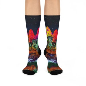 Grumble Toad Socks – Original Psychedelic Design – Casual Knee High Crew Socks
