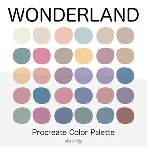 Wonderland Procreate Color Palette | Procreate Palette | Digital Art | iPad Illustration, Lettering, Drawing| Procreate Art | Color Swatches