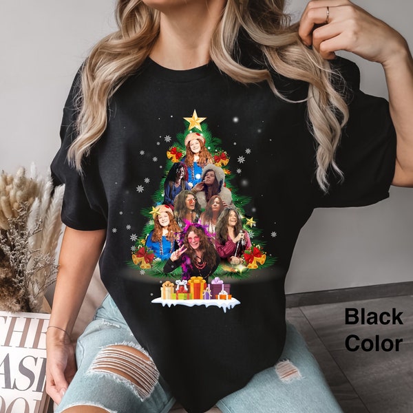 Janis Joplin Christmas Tree comfort color shirt, Vintage 90s Shirt, Graphic Tee, Rap Music Shirt, Rap Vintage Tee, Gift For Him and Her 2023