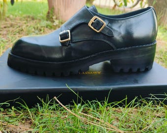 Custom made Double Monk Strap Shoes, Handmade casual Dress Shoes for men & women's