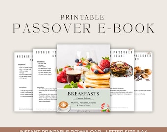 Passover Breakfast Recipes | Printable Kosher for Pesach eBook | Pancakes, Muffins, Crepes, Bagels & French Toast