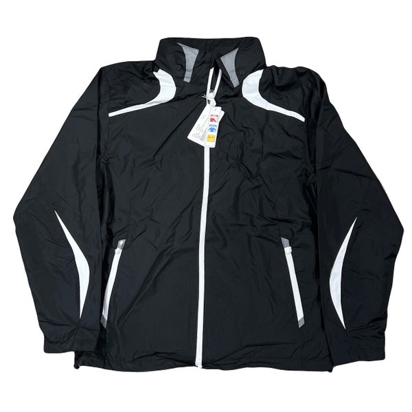 Men's Windbreaker Jacket Hidden Hood Mesh Lined With Zipped Pockets Hidden Hood  With Hi Lighted Strips Quality Made