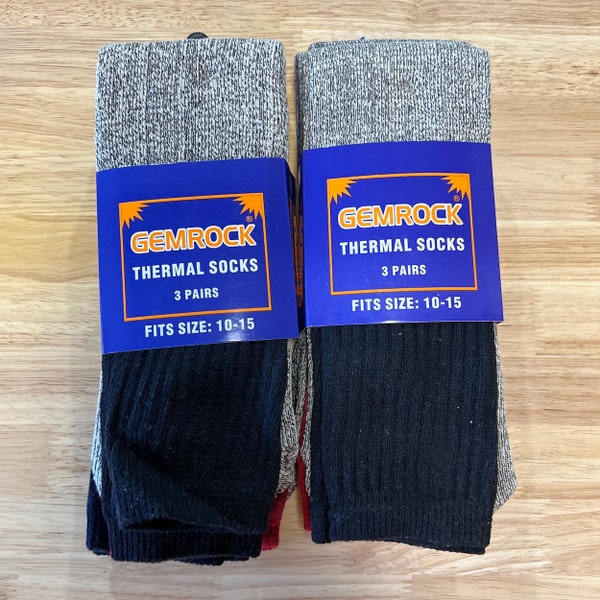 Soft And Thick Thermal Socks, 6 Pair, Thick Boot Socks, Cold Weather Socks, Work Socks, Unisex Socks, Quality Socks, Gem Rock