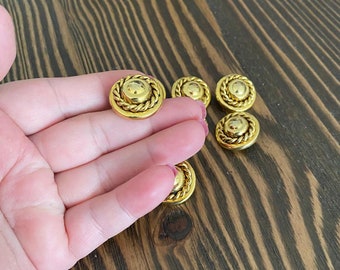 Vintage Authentic Moschino Buttons Set of 12 Gold color , Designer buttons
