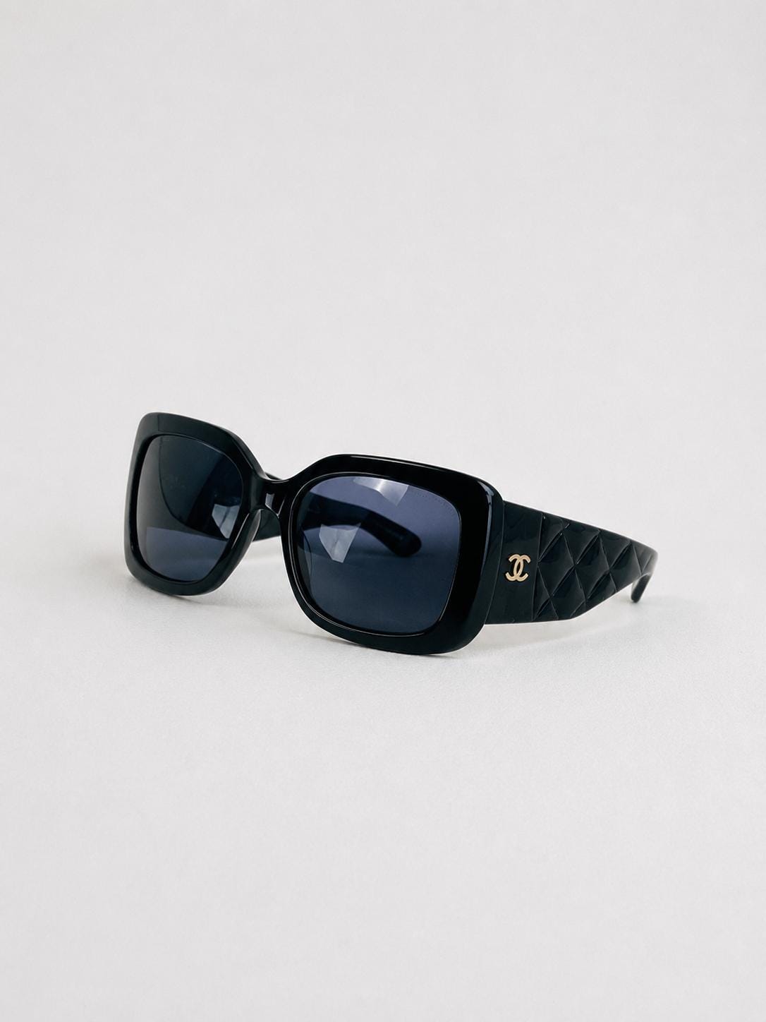 Vintage Chanel Archive Sunglasses – Rare Sculptural Quilted Black