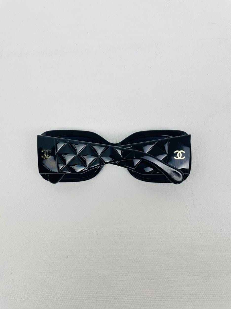 Vintage Chanel Archive Sunglasses – Rare Sculptural Quilted Black