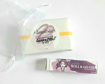 Lemon Mint Aromatherapy Roll On Oil and Natural Soap Set