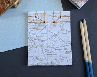 Small Vintage Map Journal, Notaglic Unlined Pocket Notepad for Traveling