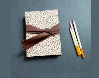 Red Blank Patchwork Journal; Handbound Unlined Journal & Sketchbook