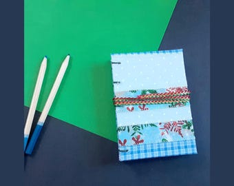 Small Blank Rustic-Style Journal; Unlined Coptic Notebook & Sketchbook
