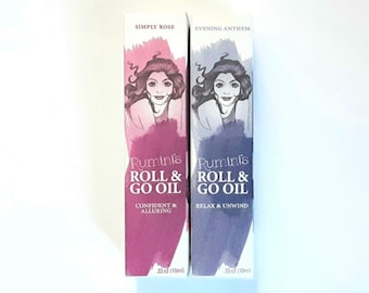 Rose and Lavender Essential Oil Roller Set, Aromatherapy Perfume