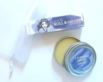 Lavender Thyme Gift Set; Roll On Oil with Cuticle Salve (1 oz)