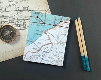 Small Traveler's Notebook, Unlined Map Notepad for Traveling
