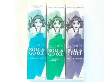Essential Oil Roller Trio; Lavender, Peppermint, Spearmint Aromatherapy Oils