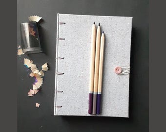 Purple Hardcover Blank Journal and Sketchbook; Handmade Unlined Notebook