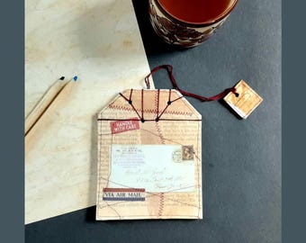 Vintage Tea Notebook, Small Tea Journal, Blank Sketchpad