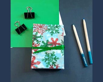 Red and Green Small Blank Journal; Unlined Notebook & Travel Size Sketchbook
