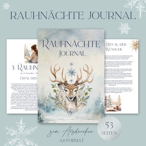 Rauhnächte Journal, accompaniment through the Rauhnächte including 13 wishes ritual, diary, digital download, reflection, mindfulness, German