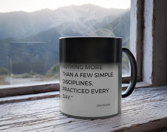 Tasse à café couleur Morphing mug, tasse à thé, tasse cadeau avec des citations de Jim Rohn - Le succès est quelques disciples 11ozGift pour elle, cadeau pour lui