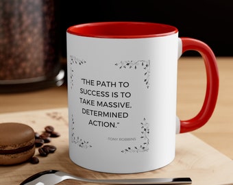 Couleur de la tasse à café, tasse à café Accent, tasse à thé, tasse cadeau avec des citations de Tony Robbins - Le chemin du succès... 11ozGift pour elle, cadeau pour lui